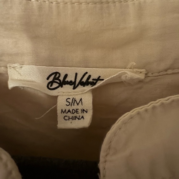 Blue Velvet Tunic with patchwork Geometric Design high low - Picture 6 of 11